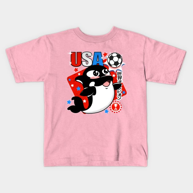 USA Soccer Champs Kids T-Shirt by PalmGallery